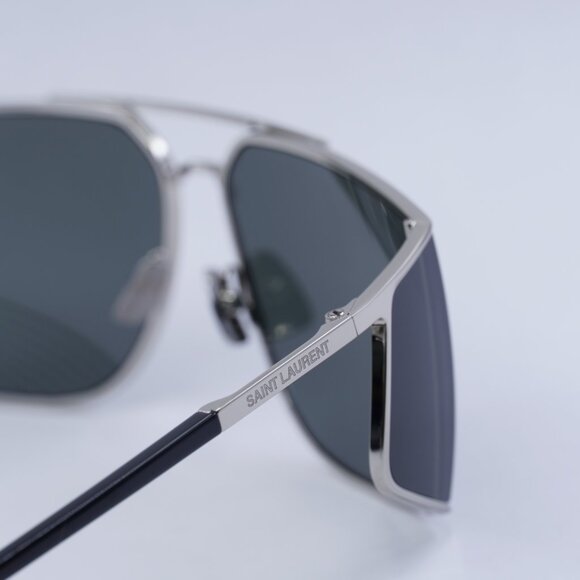 🕶️ New Saint Laurent SL750 002 Sunglasses - Silver Frame, Grey Frame - Picture 8 of 11